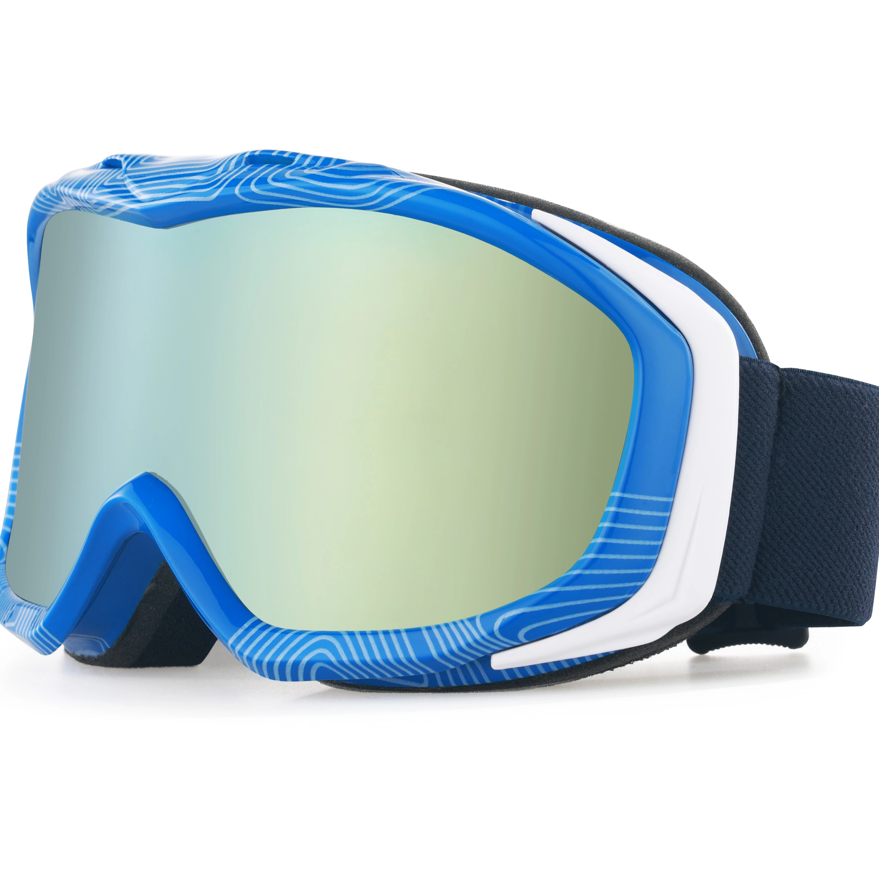 New Product Cheap Outdoor Adult Cold-Proof Anti-Fog Photochromic Blue Border Snowboard Goggles