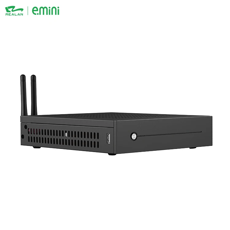 Realan OEM fanless industrial box all in one mini pc dual lan display with intel celeron processors J series