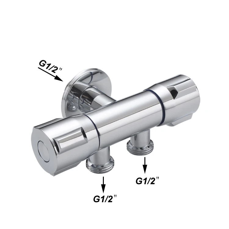 Modern Factory Wholesale 1 In 2 Outlet Two Way Brass Angle Valve Shower Mixer Valve Globe Angle Valve