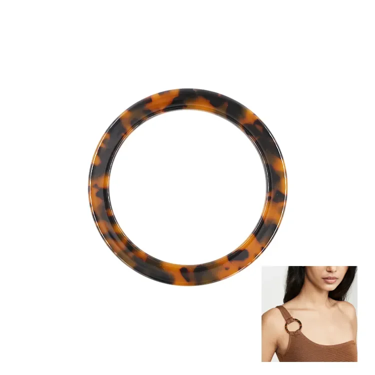Tortoise Buckle Acetate Bikini Connector Ring Swimwear Accessories Ladies Shoes Opp Bag Ladies Clothes and Shoes Coated Welcomed