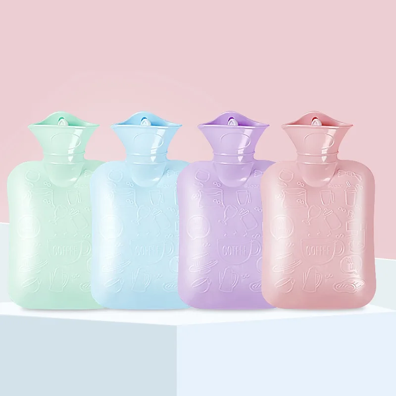 Lesheros Factory Wholesale Custom 500ml 1L 1.5L Reusable Hot Water Bottle Rubber PVC Hot Water Bag
