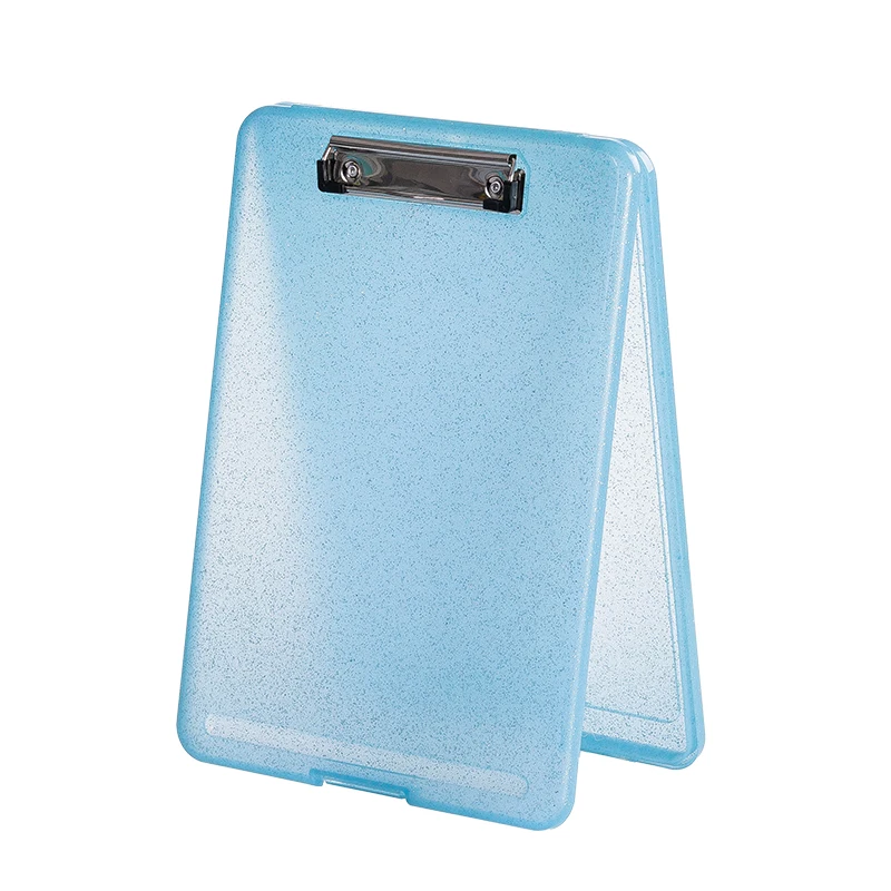 Customization multifunctional A4 durable plastic storage portable Blue Glitter Nurse clipboard with pen holder
