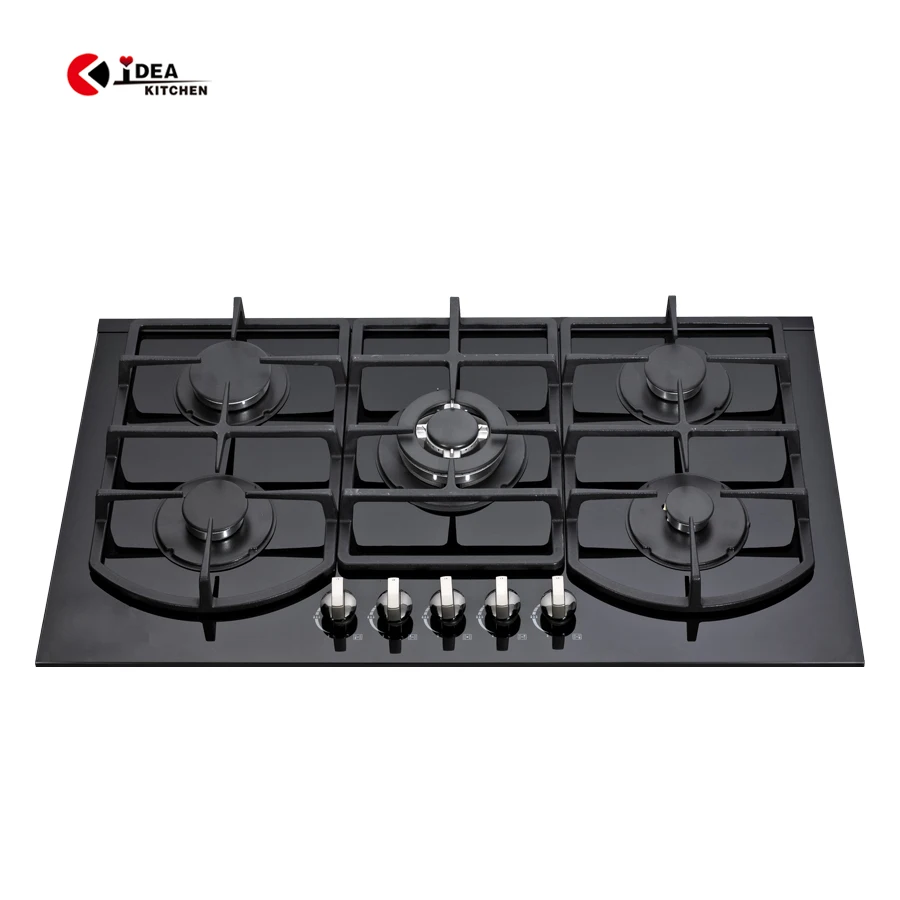 Идея оптовая цена газовая плита варочная панель стеклянная Встроенная с 5 горелками горячая Распродажа