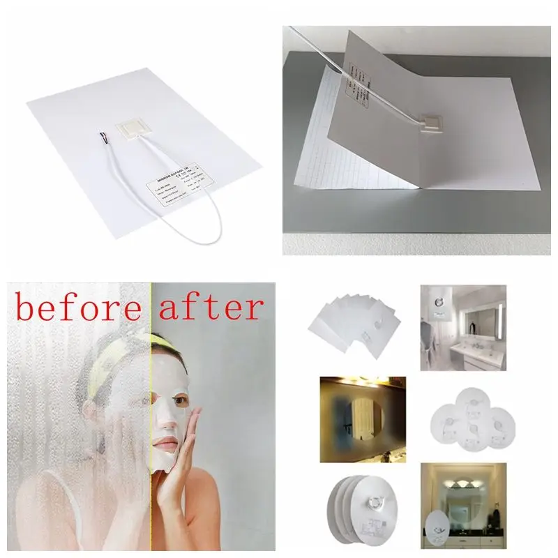 Wholesale Direct Sales self-adhesive 220V PET waterproof IP54 350*500MM defogger pad for mirror