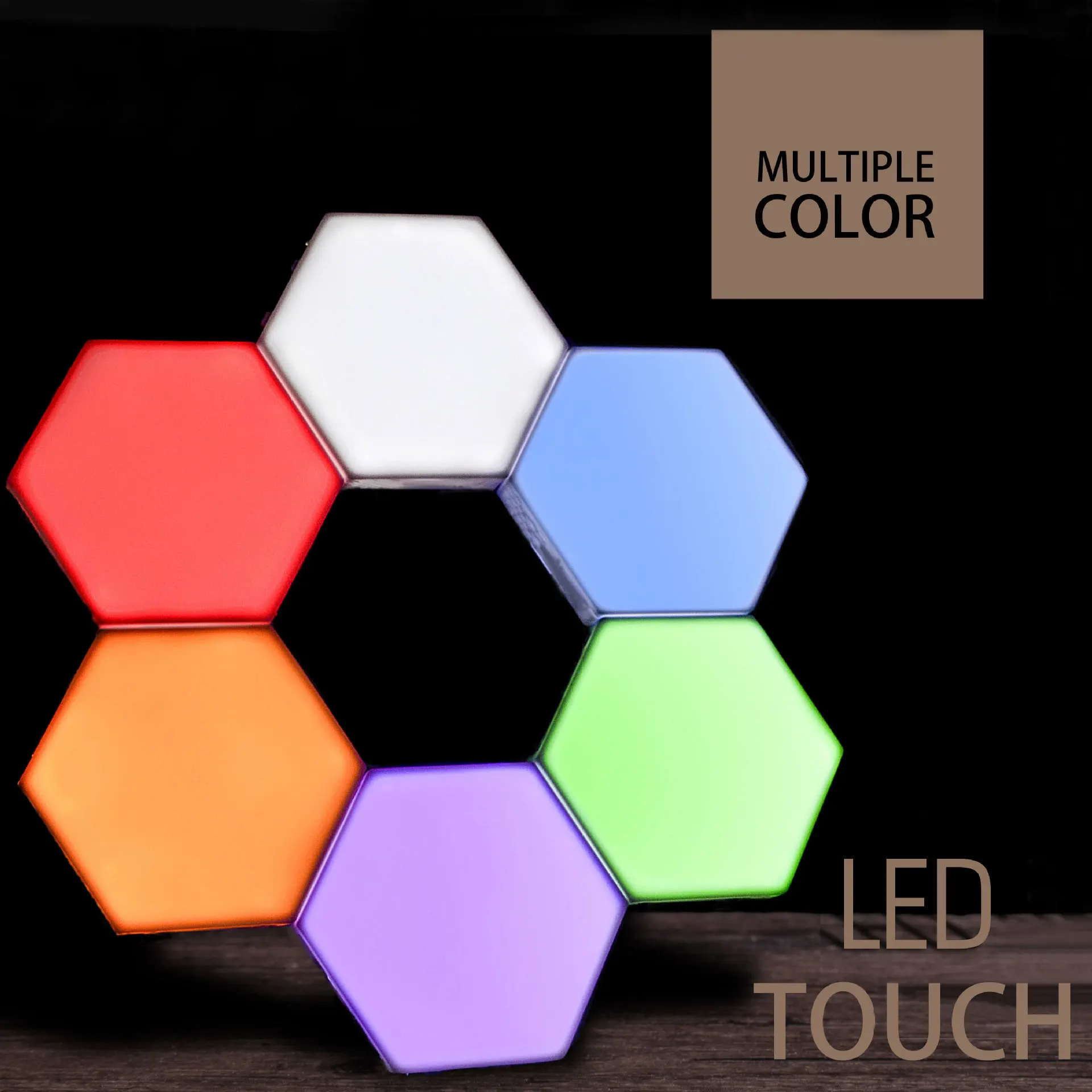 RGB LED Wall Light Touch Quantum Light Small Night Lamp Hexagon Honeycomb Sensor Lighting With Remote Control