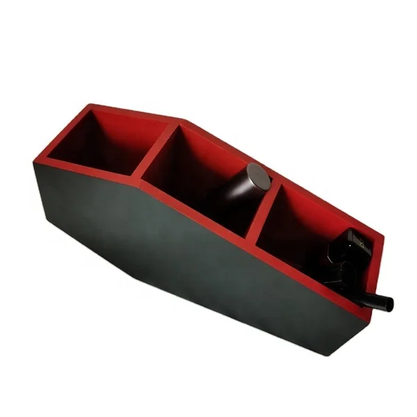 Black Color Custom Wooden Small Halloween Coffin Shape Makeup Tool Box with Removable Compartments