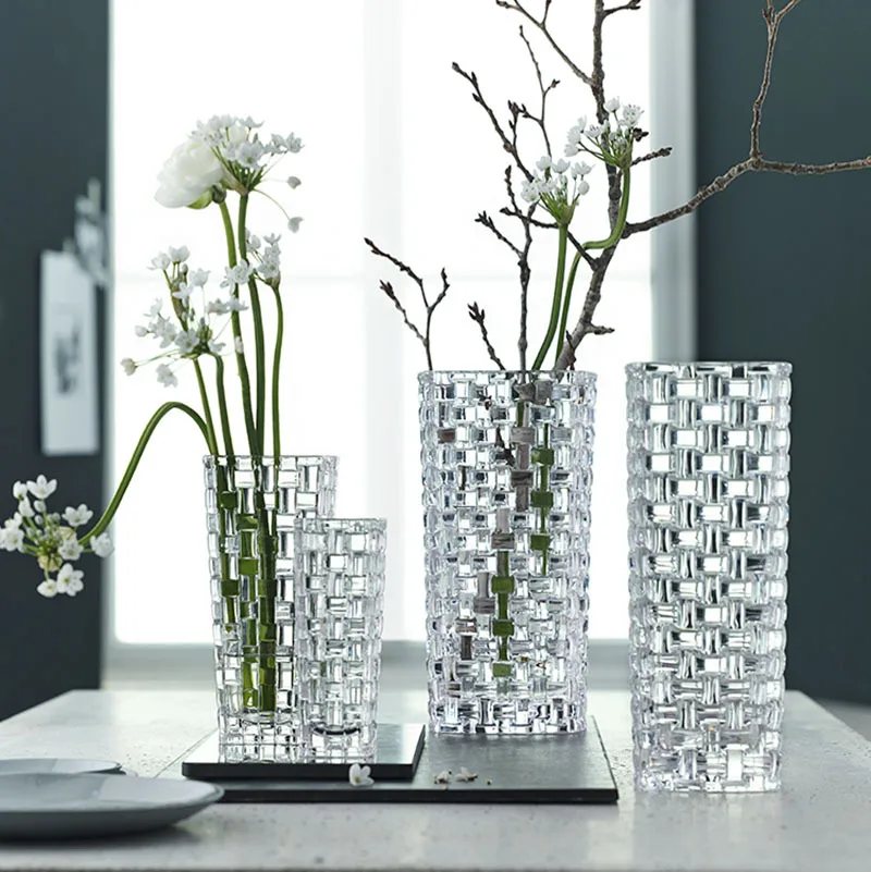 High Quality Modern Furnishing Accessary Sitting Room Household Flower Plant Glass Vase