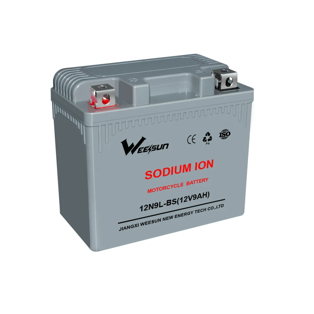 New Sodium battery technology super power long life 3 year warranty 12v9 ah 7ah 12N9L -BS YTX9-BS sodium ion starter battery 12V