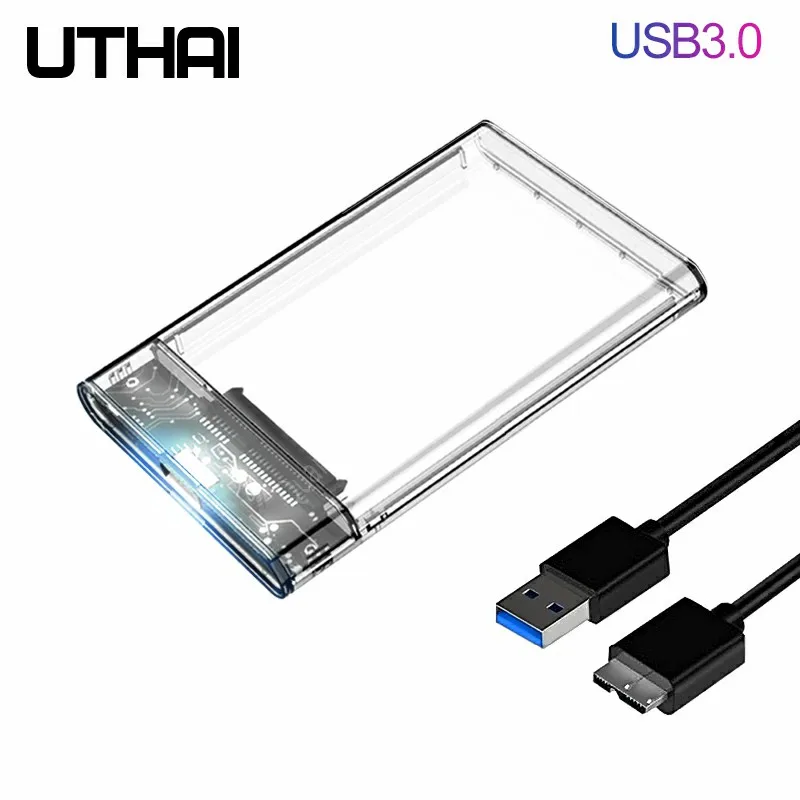 
UTHAI G06 USB3.0/2.0 HDD Enclosure 2.5inch Serial Port SATA SSD Hard Drive Case Support 6TB transparent Mobile External HDD Case 