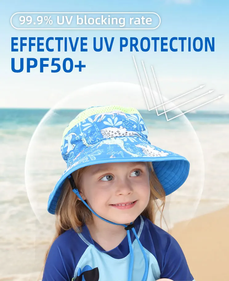 Summer Uv Protection Sun Visor Toddler Neck Cover Sun Protect Bucket Hat Kids Bucket Hat Custom Logo