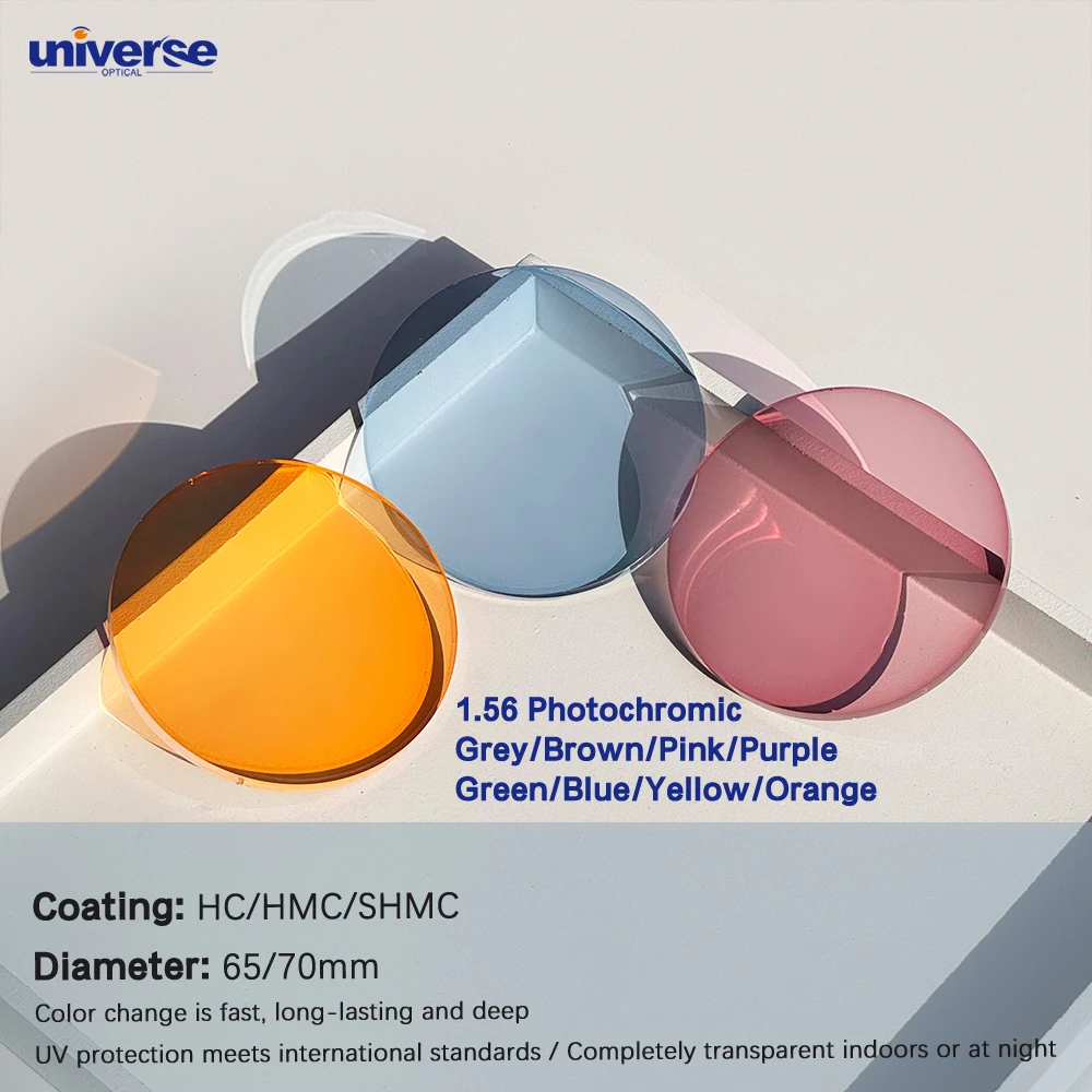 Photochromic Lens Cheap Price HC Single Vision Multicolor Optical Lens Transition Lenses