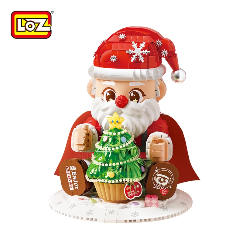 LOZ Mini Building Blocks 1630PCS Santa Claus Building Blocks Gift Box Set Christmas Gift Toys Accessories with Lights
