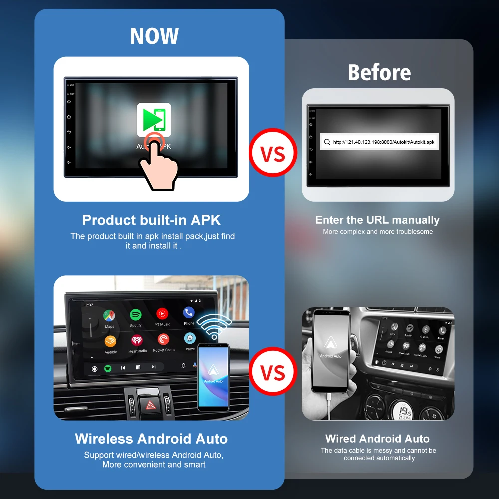 Carlinkit Aftermarket Android Auto Car Screen Mirrorlink Smart Ai Box Wireless Carplay Support More Apps Usb Plug And Play
