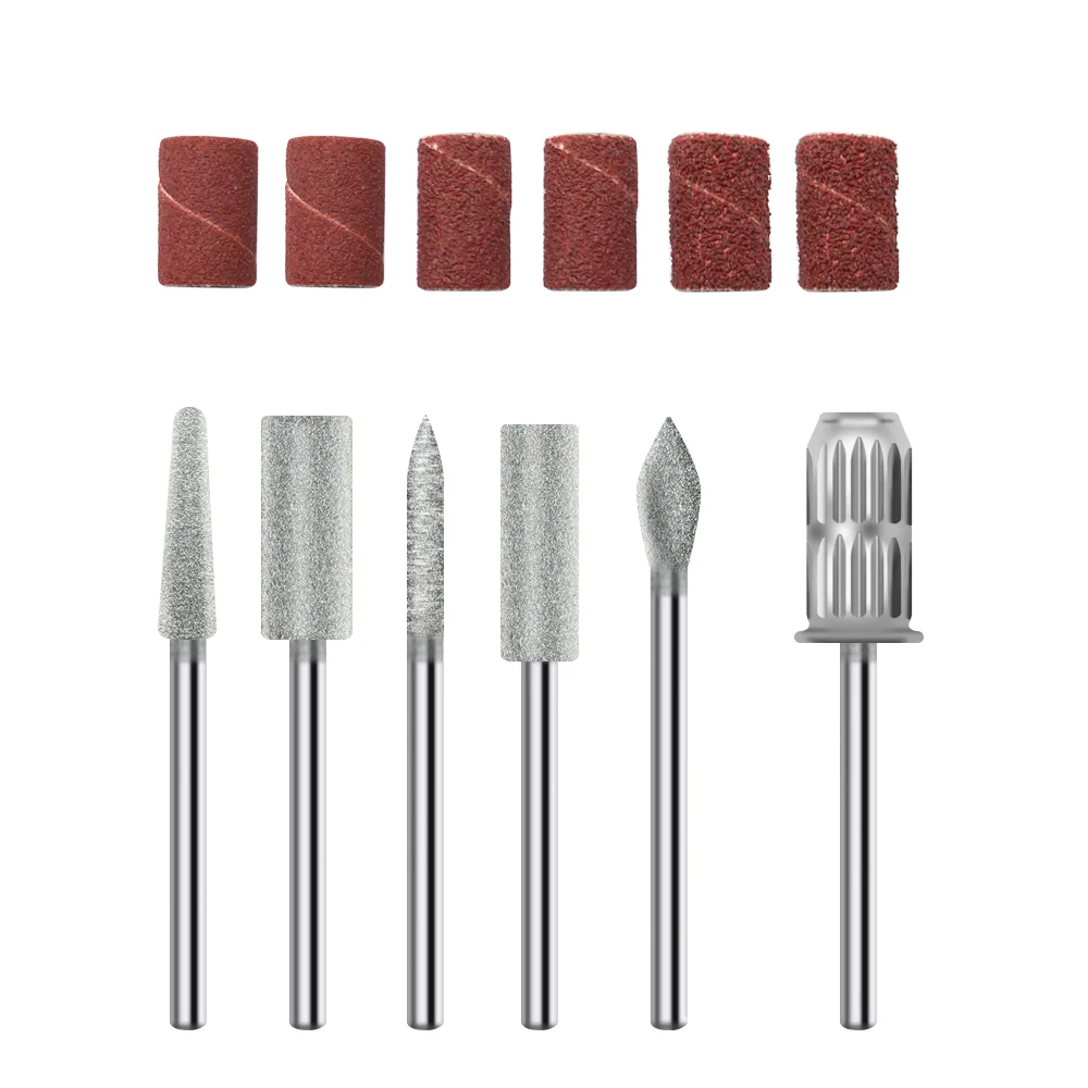 Профессиональная электрическая дрель для ногтей TUMAKOU, пилка для ногтей для маникюра с 6 фрезами для ногтей, низкий уровень шума, вибрация