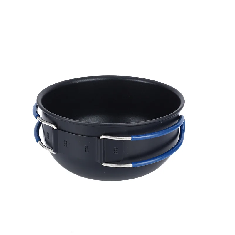 Набор для готовки на открытом воздухе, набор посуды для кемпинга, портативный на 2-3 человека, легкие кастрюли, сковородки, посуда для кемпинга