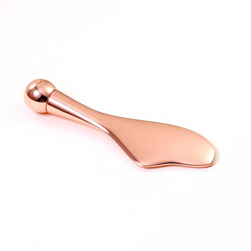 Rose gold V-face Meridian Eye Cream Massage Stick Cold Compress Metal Scraping Gua sha Board