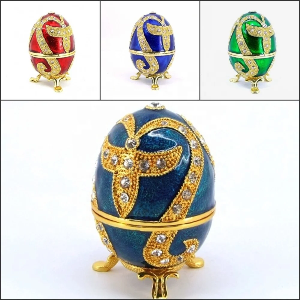 QIFU cheap faberge egg price manufacturer wedding favor eggs shell jewellery boxes