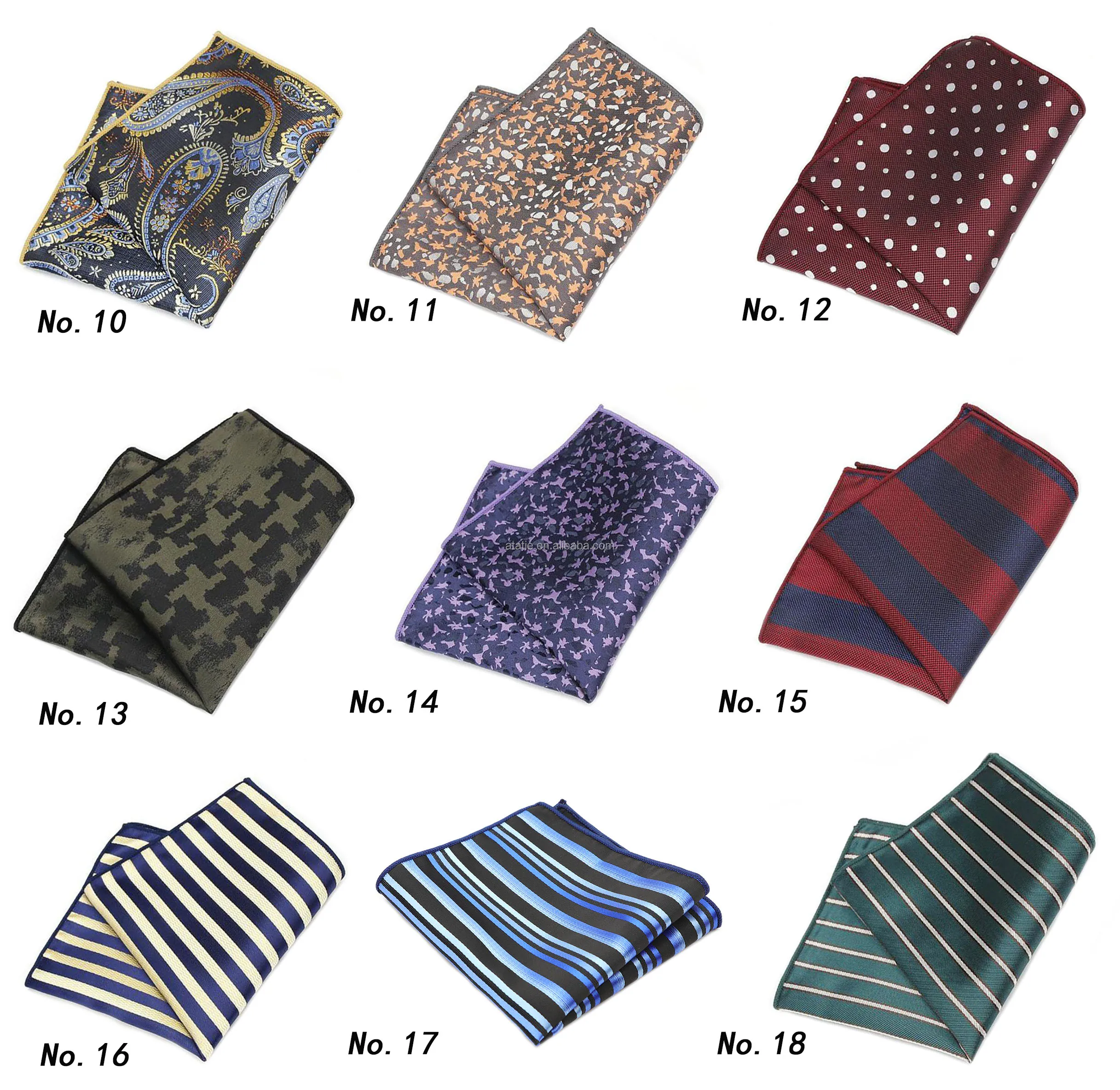 Men Suits Polyester Designer Pocket Square Woven Printing Pocket Square Hankies Business Casual Pockets