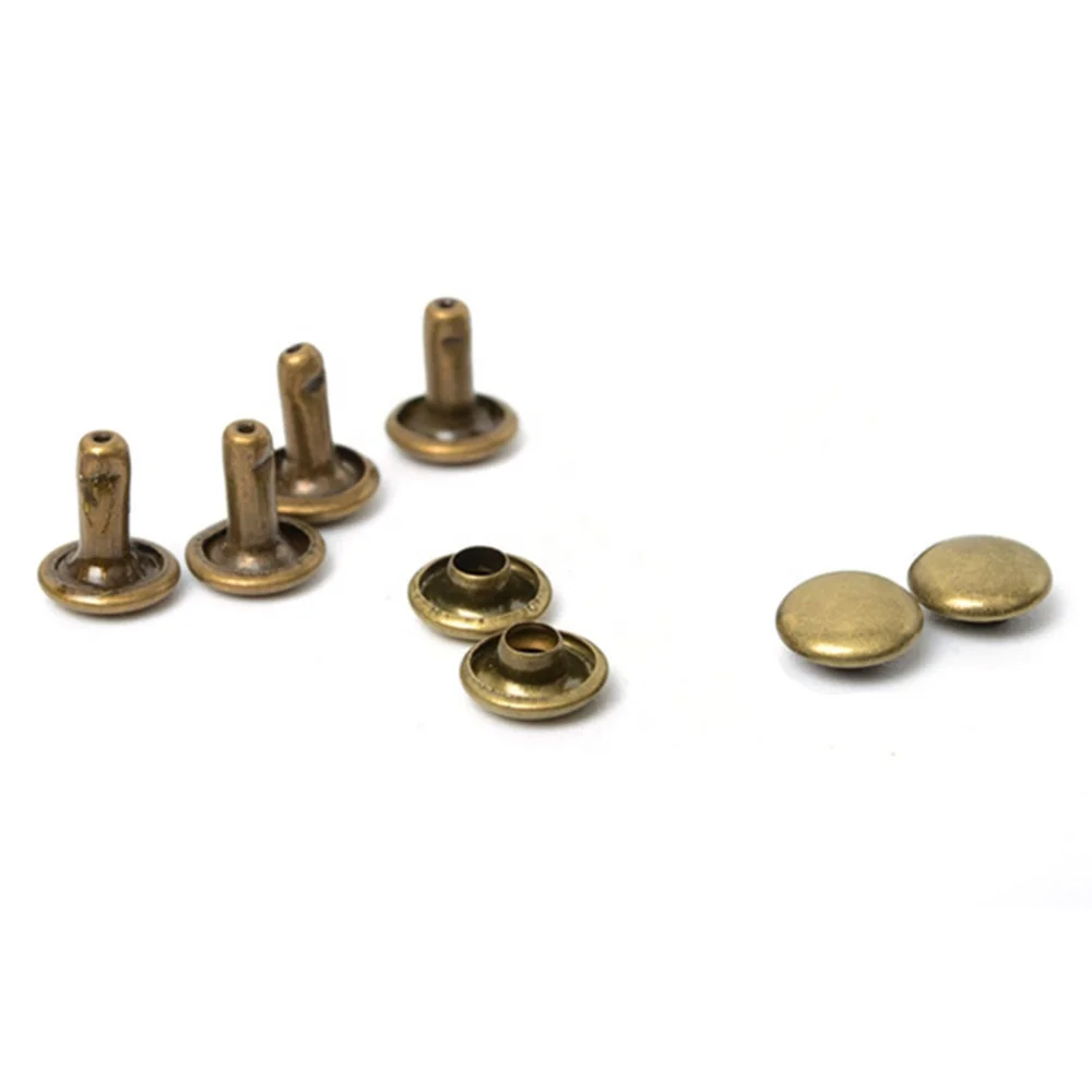 Environmental plating 8mm rivets double cap metal antique copper cap rivet for bag