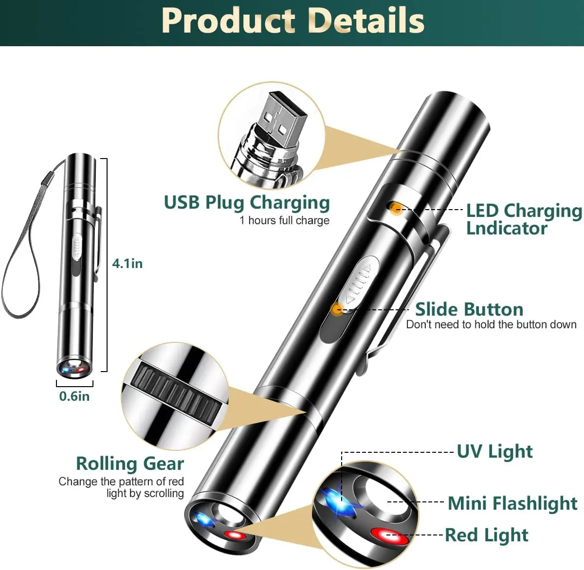LED light torch Laser pointer cat teaser Exerciser Cat toy