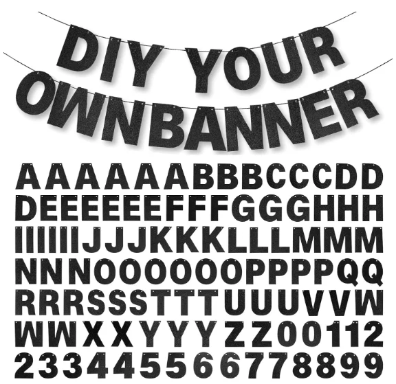 Merry Christmas glitter Banner Make Your Own Banner Custom Letter Personalized Kit Custom Banner for Christmas Birthday Party