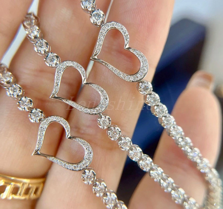 Longshine New Design 18K Gold White Color High Quality Heart Shape Women Bracelet