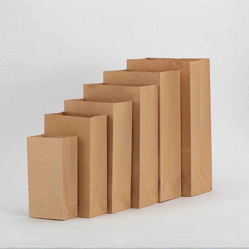 custom bio degradable disposable brown kraft paper bags for food takeaway delivery bag