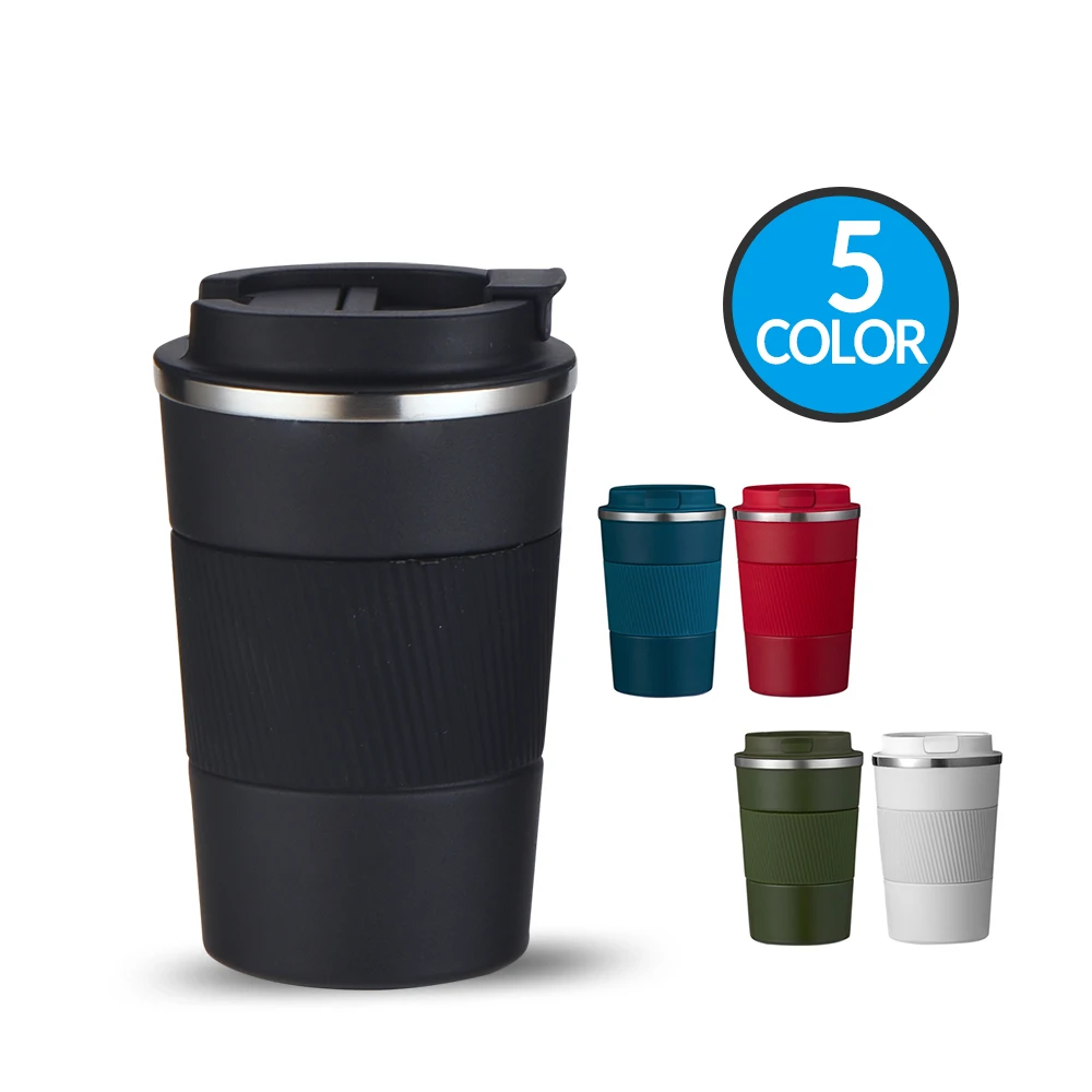 500ml Stainless Steel Logo Band Matt Black Coffee Mug Vaccum insulated Coffee Bean Shop Mug of Coffee Without Handle