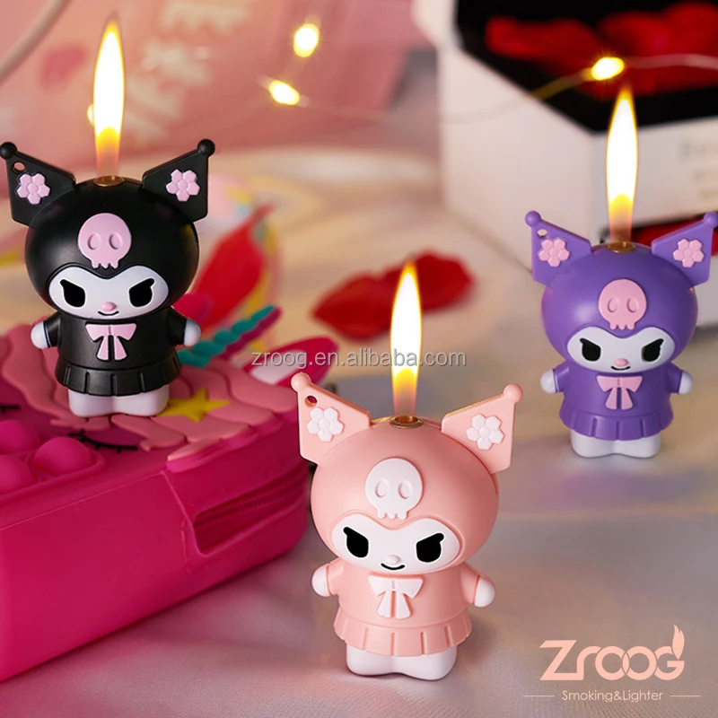 Зажигалка Kuromi зажигалка с розовым пламенем милые зажигалки для девочек подарки