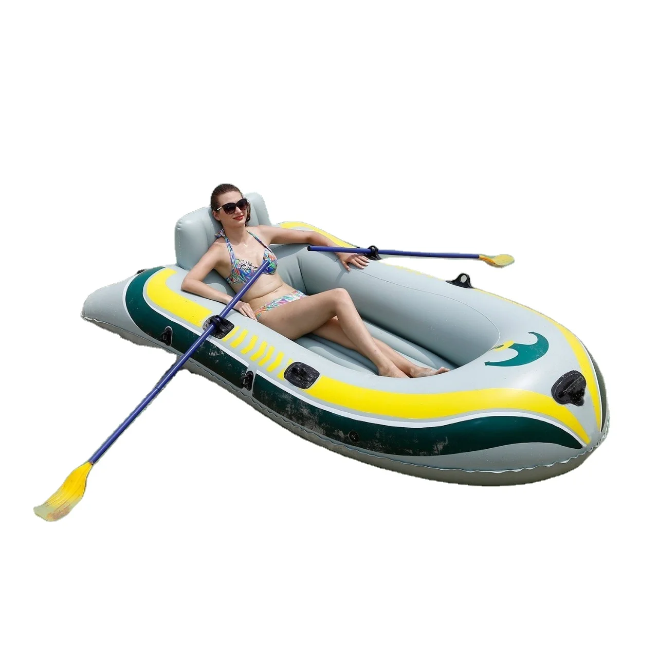 New PVC Inflatable Boat Small Motor Boat with Fiberglass Hull (Rib) for Drifting Fishing and Lake Usage Complete with Engine