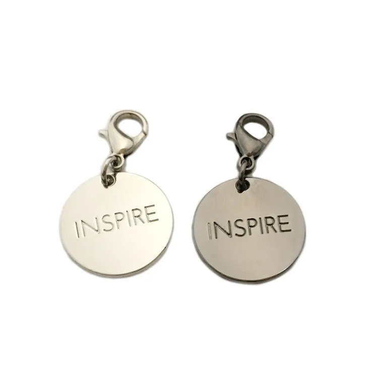 Custom metal stamped fashion branded logo beads making jewelry tags for bracelet