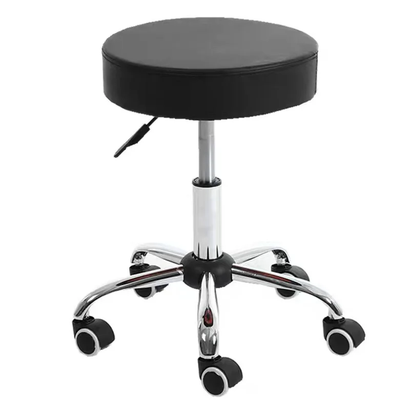 Wholesale adjustable rotating lift bar round Barber shop school industrial ESD laboratory chair leather soft stool