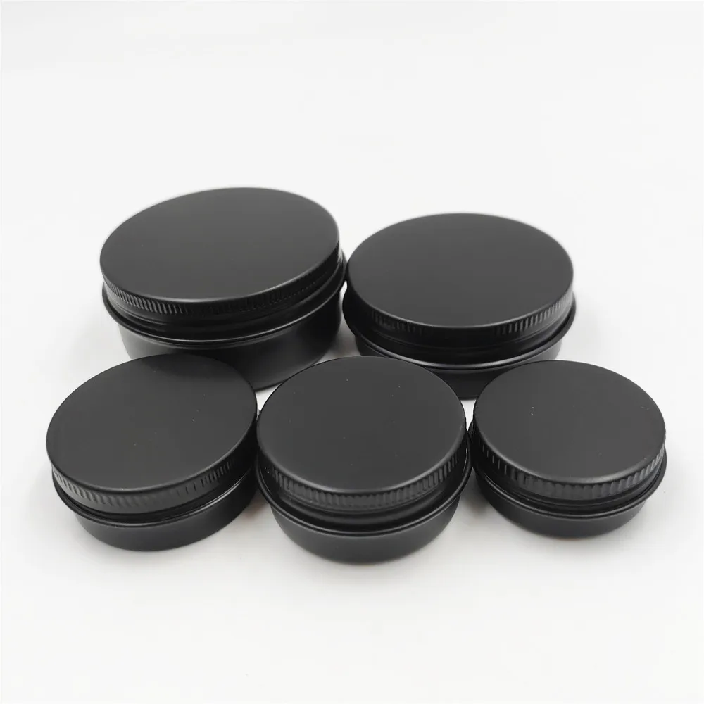Empty Cosmetic Containers 5g 10g 15g 20g 30g 60g 100ml 200ml silver black gold metal aluminum candle jar tin can for cosmetics