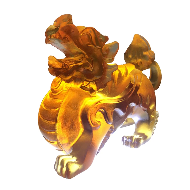 Фэн-шуй богатство процветание зеленый Pi Xiu/Pi Yao статуя домашний декор