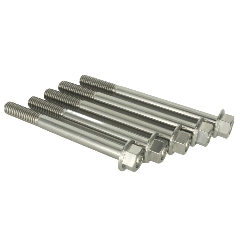 High strength custom hex flange GR5 Ti-6al-4v titanium fasteners titanium bolts titanium screws for motorcycle