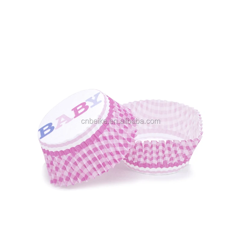 Wholesale Flower Shape Designs Printed Greaseproof Paper Cake Cups