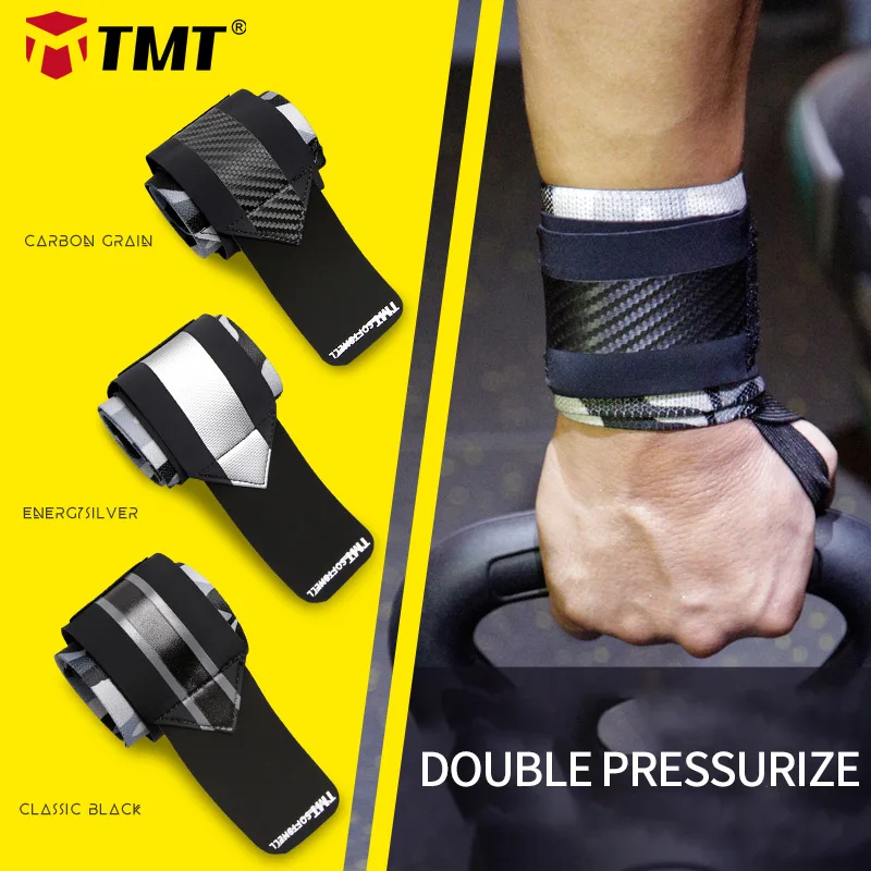 TMT Double Pressure Gym Wrist Support Wraps Dumbbells Weights Kettle-bell Equipment for Sports Training Wristbands