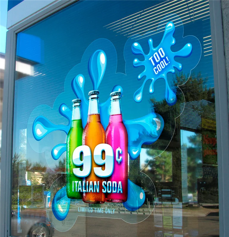 Съемная оконная стеклянная настенная виниловая наклейка логотип печать для Витрины Магазина