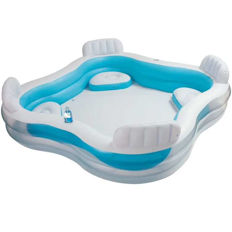 Intex Swim Center Family Lounge Pool 56475 Garden Ground Kids Fun Swimming Pool Inflatable Swim Pool