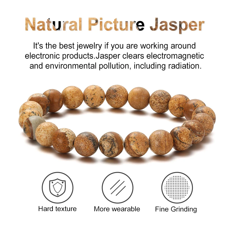 RINNTIN GMB35 Hot And Bold Natural Reiki Feng-Shui Crystal Gem Stone Triple Protection Beads Bracelets Original Natural stone