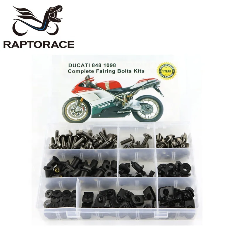 Raptorace fit for Ducati 848 1098 1198 Aftermarket 10.9 Steel Fairing Bolt Kit Mounting Fastener Bodywork Screw Clip Washer Nut
