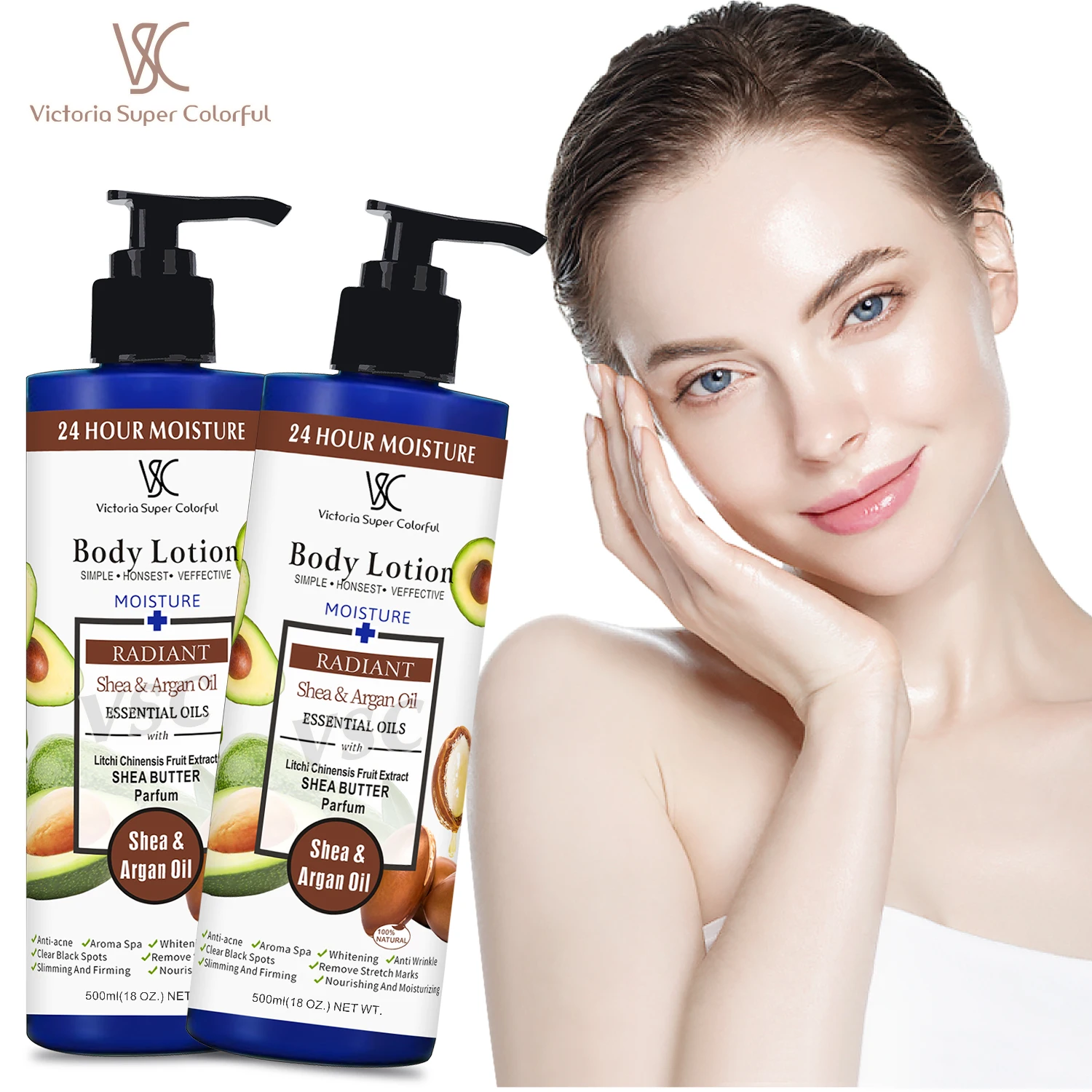 Private Label 24 hour Moisture Body Lotion Whitening Beauty Skincare Vitamin C Brightening Nourishing Body Aroma Spa