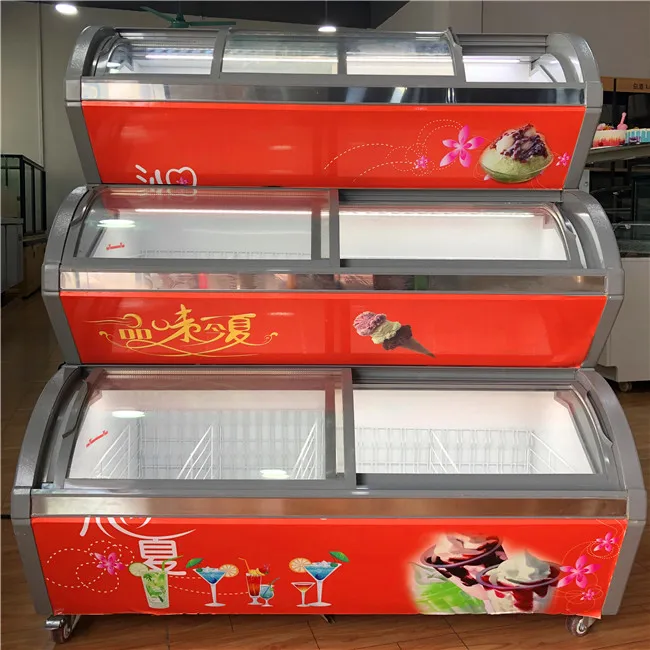 Visimax 3 floors commercial ice cream showcase freezer