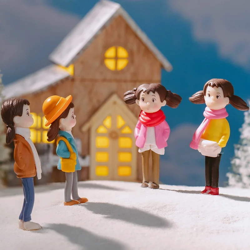 Cartoon Figure Plastic Creative Figurines Car Decoration Home Cute Girl Doll