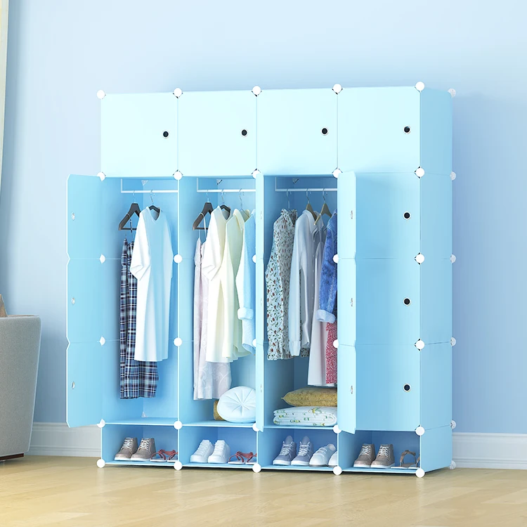 DIY cubes magic thickened pp material plastic wardrobe organizer closet large capacity armoir for living room