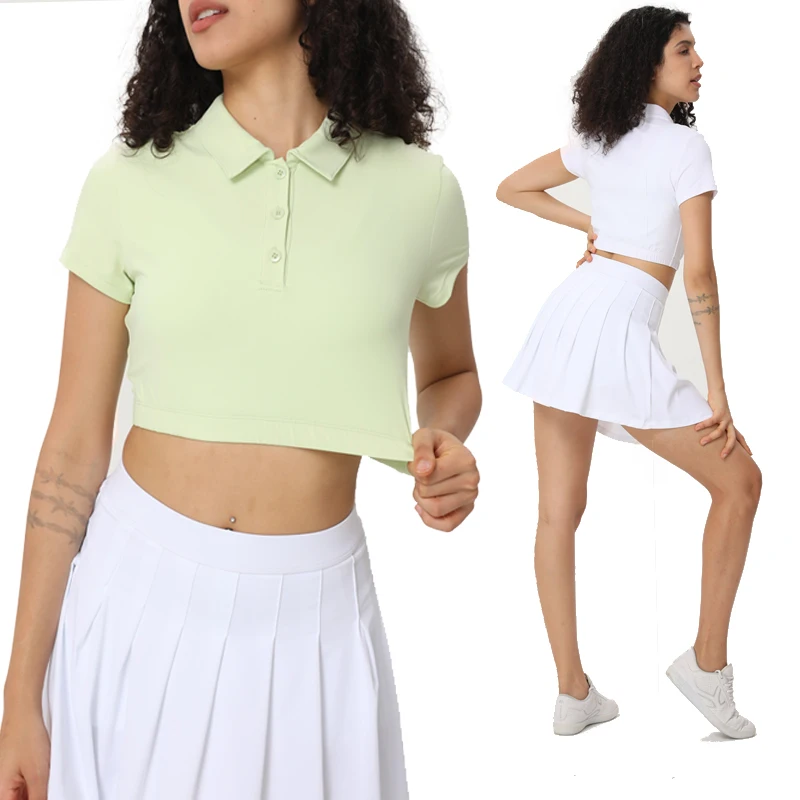 Women 2-in-1 Varsity Tennis Skirt Athletic Fashion Golf Badminton Solid Breathable Gym Yoga Tights Skirts wit pocket