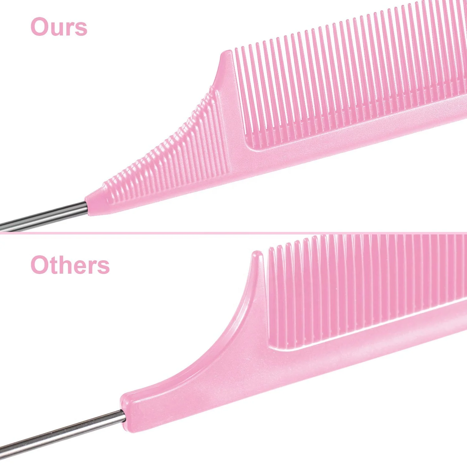wholesale salon hairdressing custom logo stainless steel rat tail carbon fiber comb
