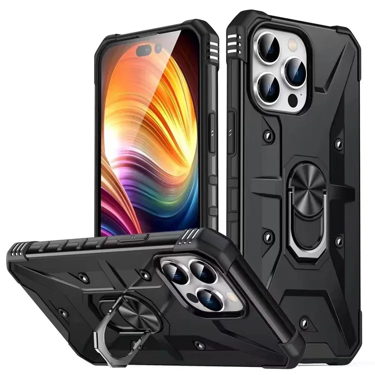 kickstand phone case For Tecno Pop 7 Pro shockproof magnetic back cover For Tecno Spark Go 2023