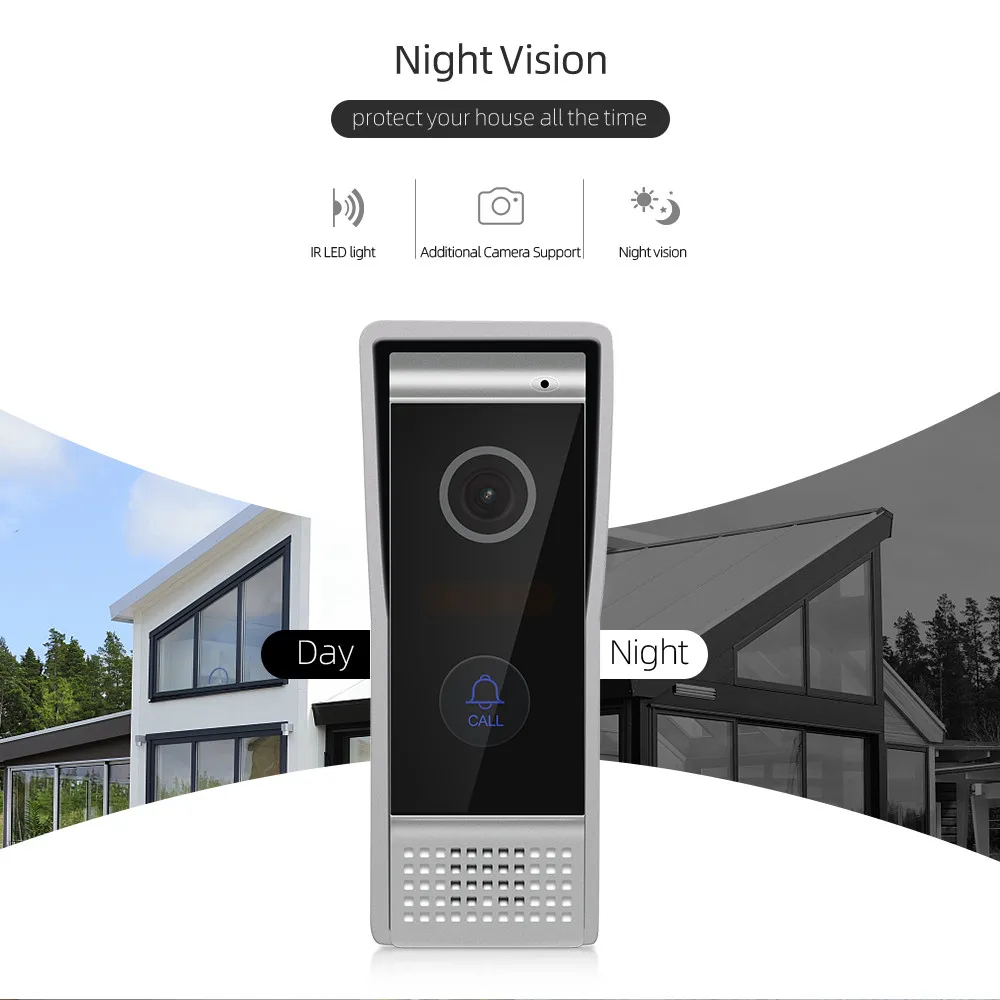 Smart Home Video Door Phone Full Hd 1080P 4Wires Tuya WiFi Smart Video Intercom Doorbell With Camera Bcom Jeatone