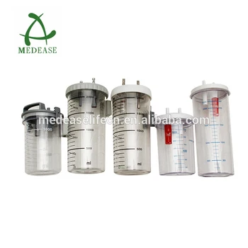 Wall mounted 1 Litre Suction Jar For Hospital Vacuum Suction Regulator Medical Equipment Vacuum Bottle